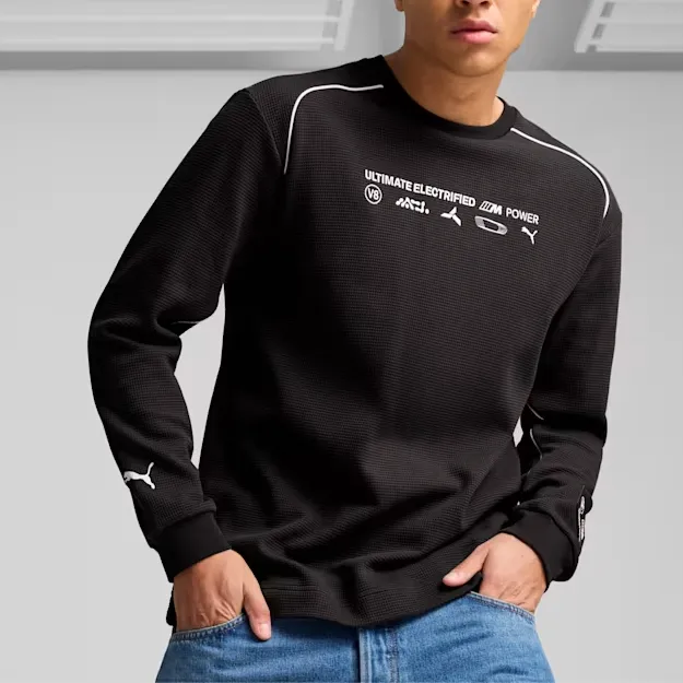 PUMA BMW M Motorsport SS24 Statement Long Sleeve Tee T-Shirt Men's Black-2