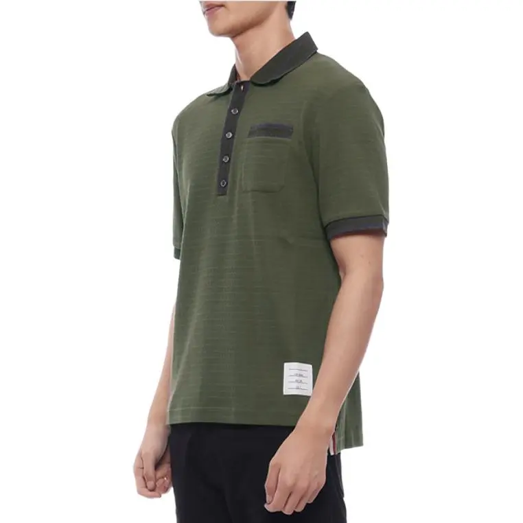 THOM BROWNE Open stitch Cotton Polo Shirt-4