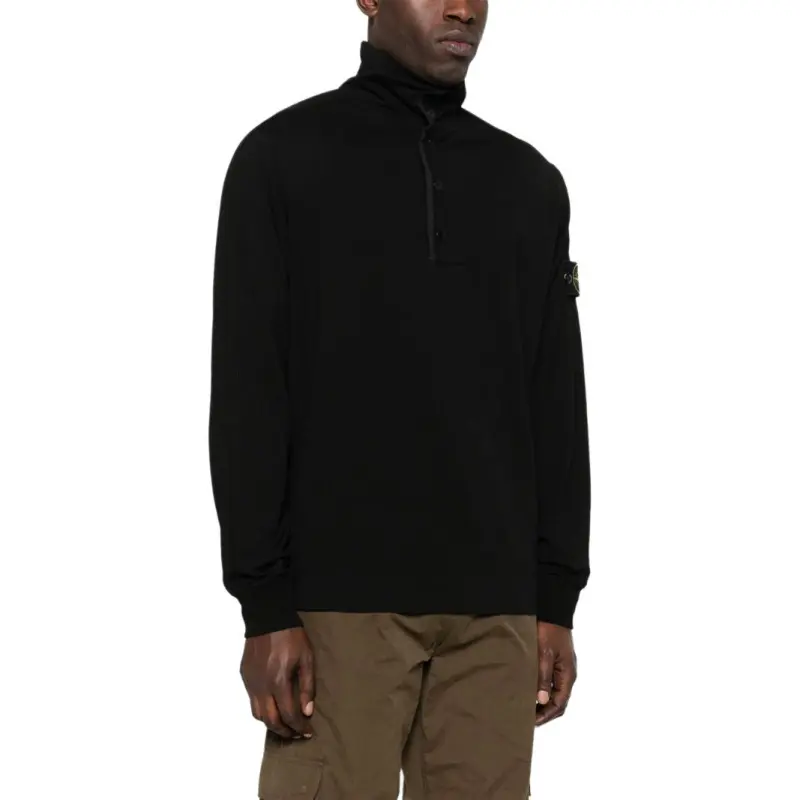 STONE ISLAND Long-Sleeved Polo Shirt-3