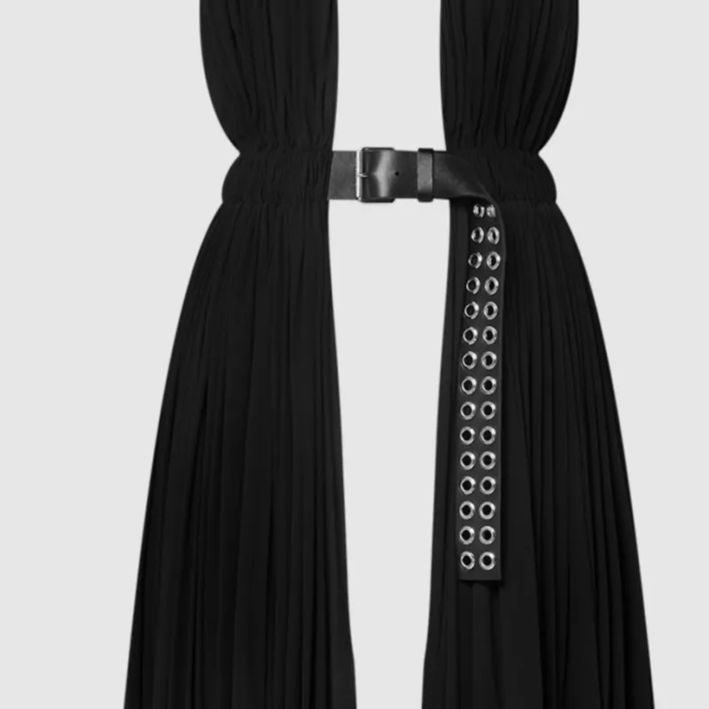 LOUIS VUITTON Belted Open Halter Dress-3