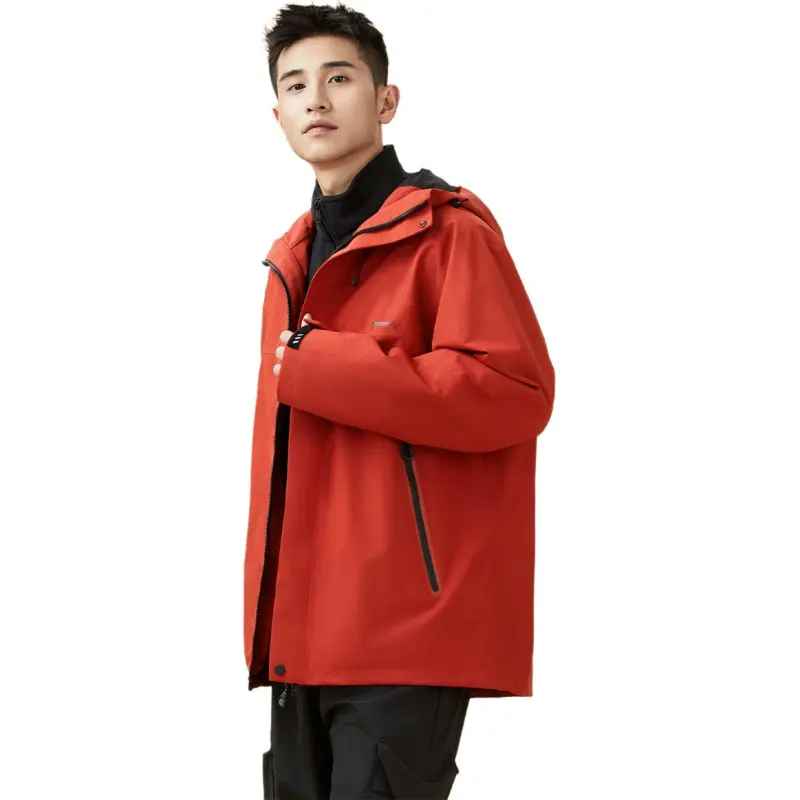 361° Water-Resistant Windproof Breathable Warm Windbreaker Jacket Unisex Persimmon Red/Persimmon Red-5