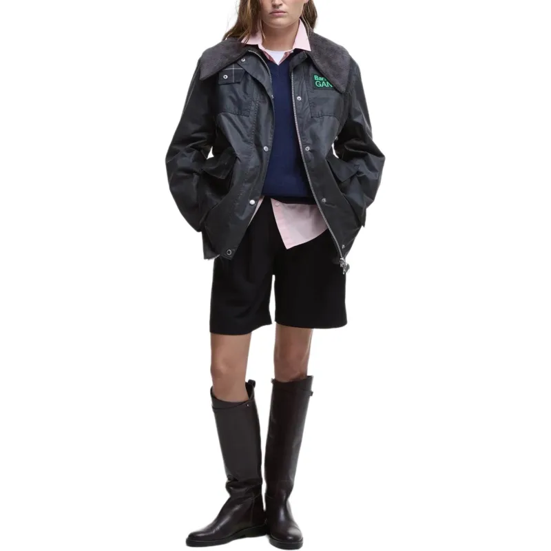 BARBOUR X Ganni Waxed Coat-1