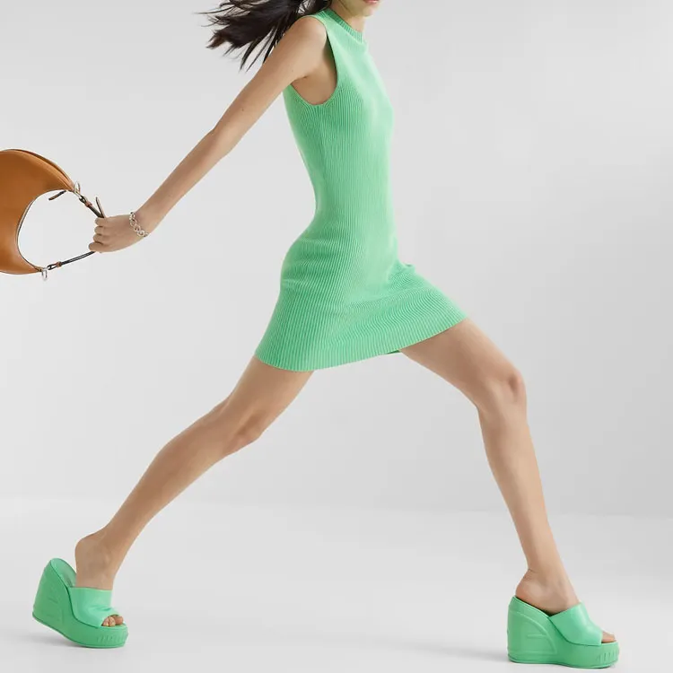 FENDI Sleeveless Dress Women's Green-2