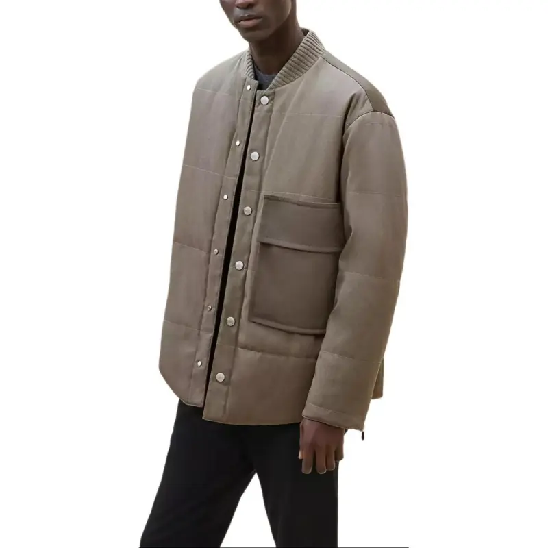 HERMES Jackets Coats Men's Mud Charcoal-2