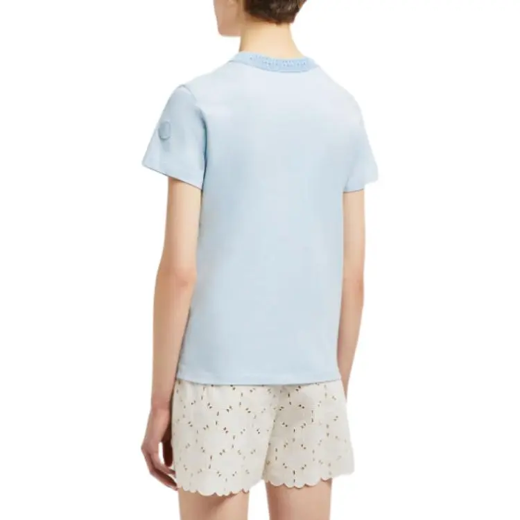 Moncler Crochet detail Cotton T shirt-3