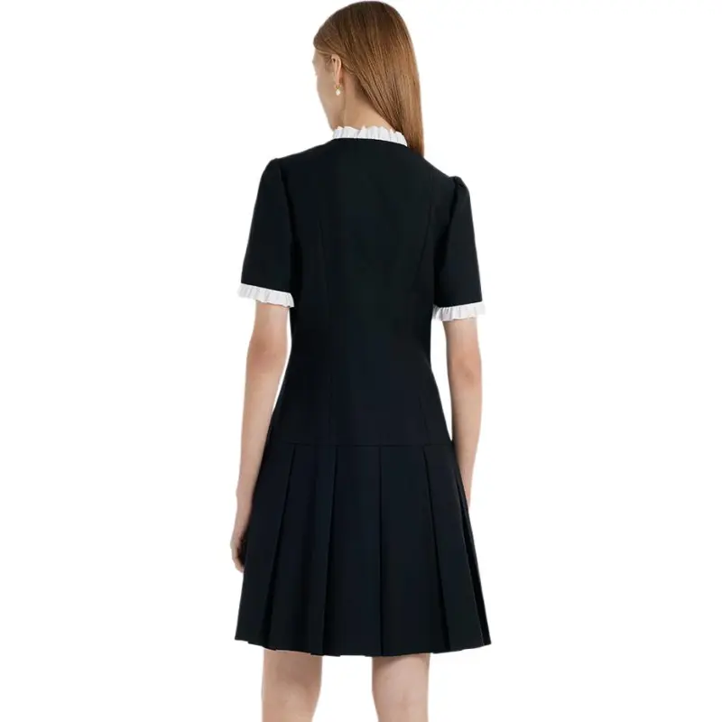 GOELIA Short Sleeved Dress Women's Black-0