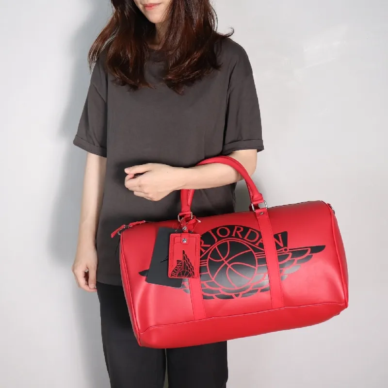 Jordan Artificial Leather Gym Bag Handbag Crossbody Bag Luggage Bag Travel Bag Regular Unisex Red-4