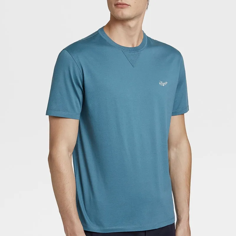 Zzegna T Shirts Men Blue-1