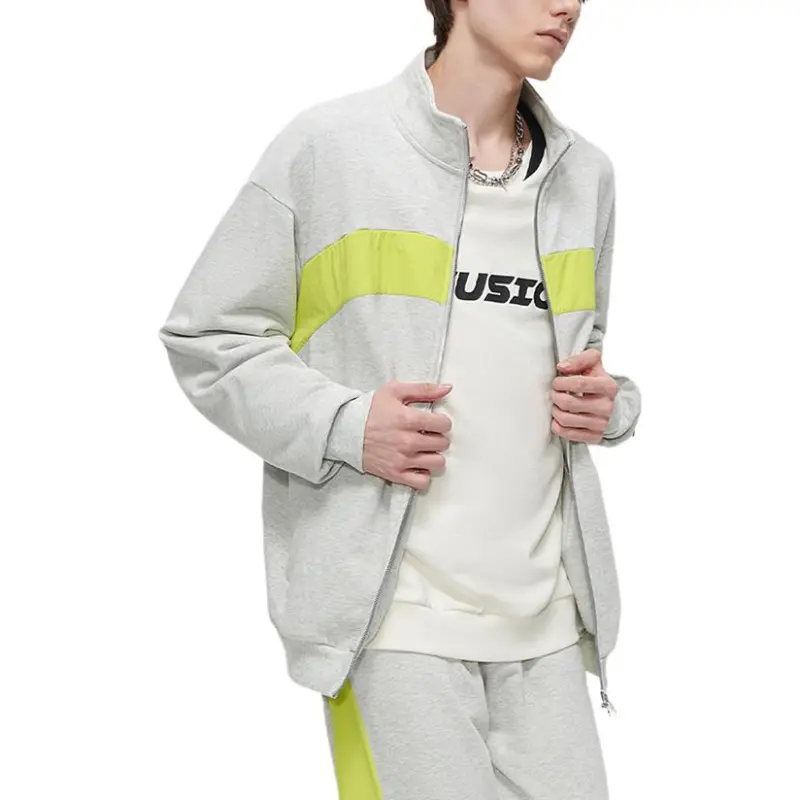 Beams X FILA FUSION Jackets Men Elegant Heather Gray-4