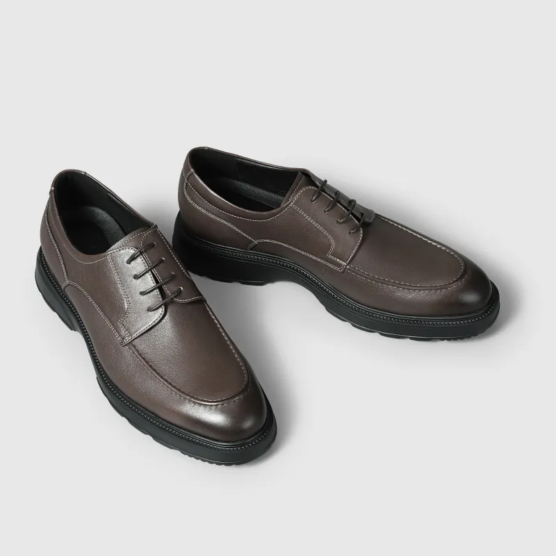 GOLDLION Dress Shoes Men's Light Coffee-3