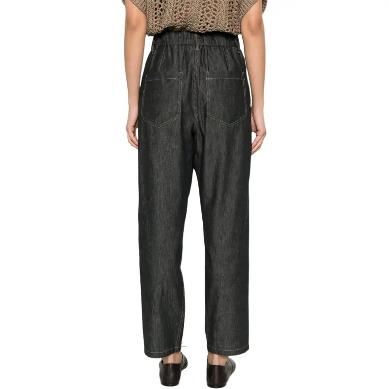 Brunello Cucinelli Elasticated Waistband Straight Leg Jeans-2