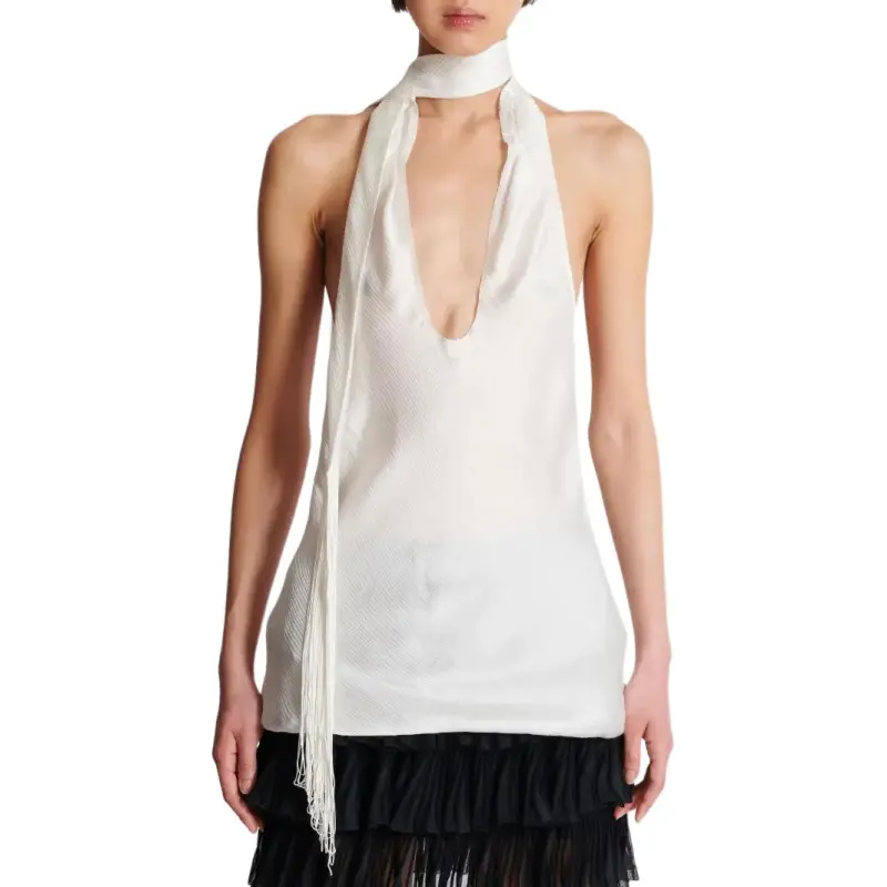 BALMAIN Silk Halterneck Top-1