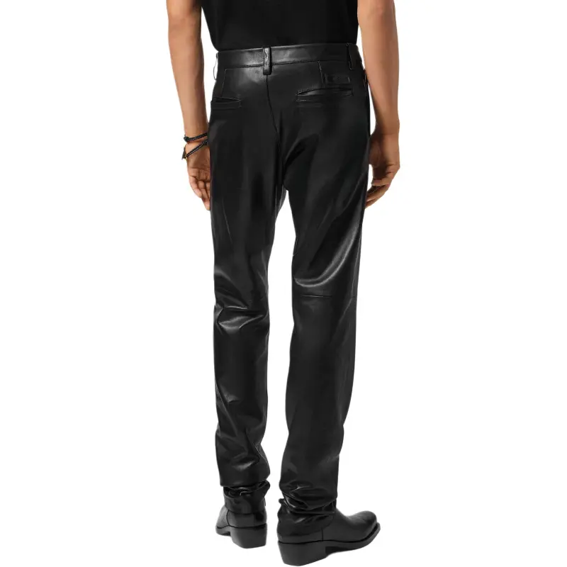 VERSACE Plongé Leather Trousers-3
