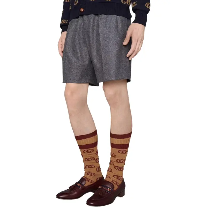 GUCCI Mid Calf Socks Unisex 1 Pack Brown-1