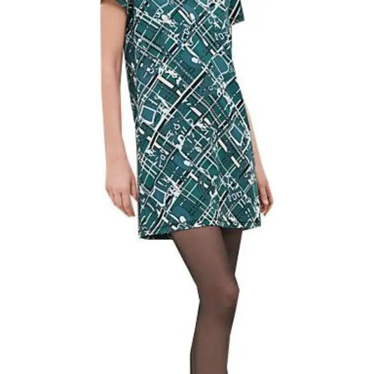 HERMES Short-Sleeved Dresses Women's Oxford Green-2