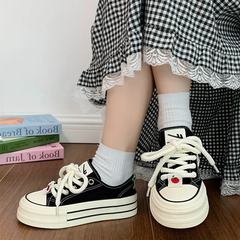 Warrior Height Increasing Slip Resistant Low Top Canvas Shoes Women's Black-7