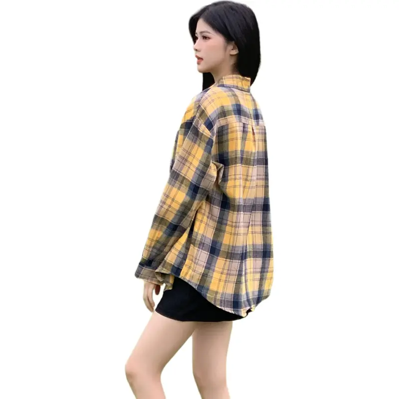 Wen Shan Shirts Women's Yellow Plaid-1