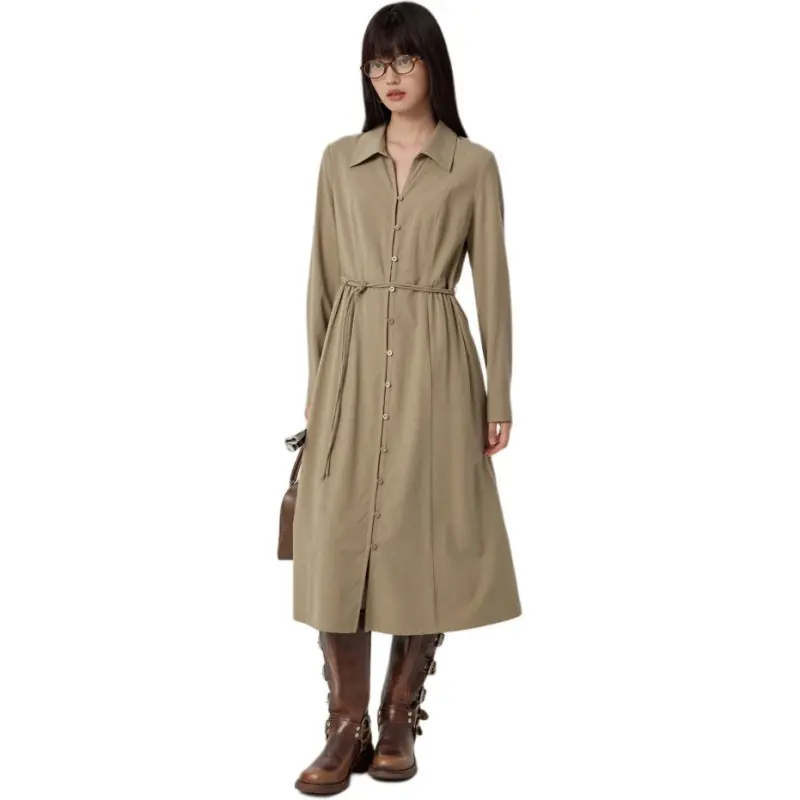 Omont Long Sleeved Dress Women's Moon Gray-8