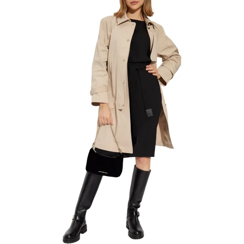 EMPORIO ARMANI Trench Coat With Belt In Water repellent Technical Cotton-3