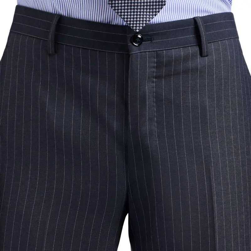 GIORGIO ARMANI Napoli Line Double breasted Pinstriped Suit In Virgin Wool-4