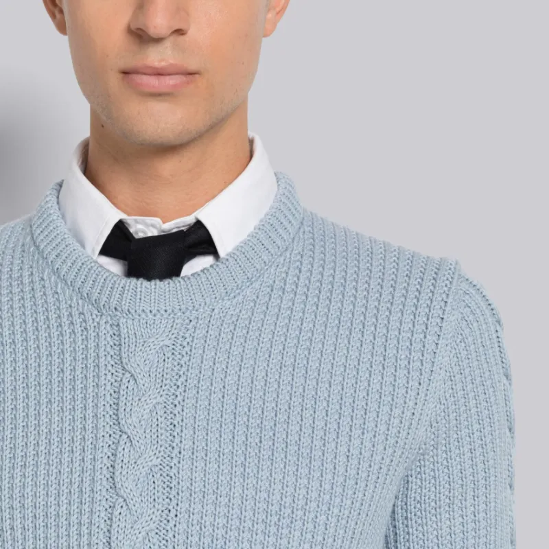 THOM BROWNE RWB-Stripe Cable Knit Jumper-4