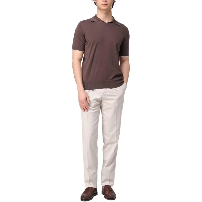 Brunello Cucinelli Short Sleeved Fine Knitted Polo Shirt-2