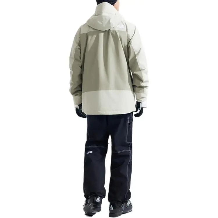 THE NORTH FACE Outdoor Hiking Waterproof And Breathable Warm Windbreaker Jacket Men's Clay Gray-3