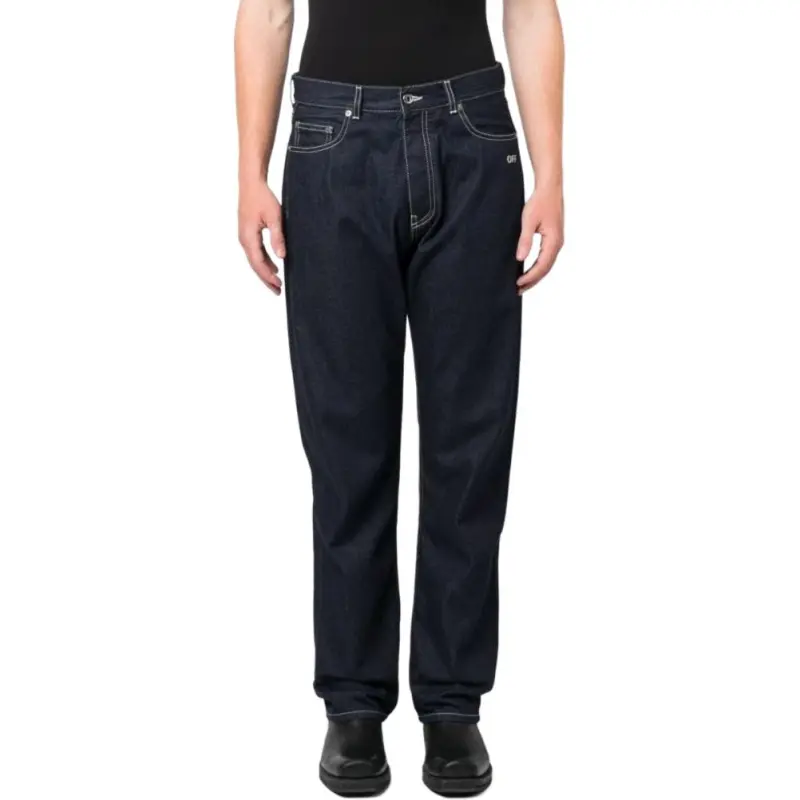 OFF WHITE Mid Rise Straight Leg Jeans-2