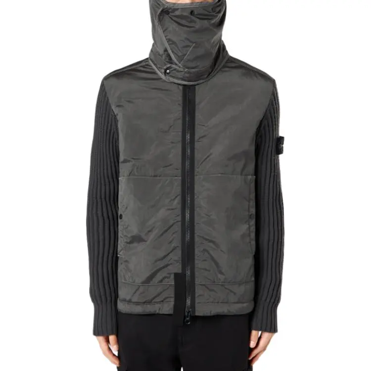 STONE ISLAND Logo Patch Funnel Neck Jacket-4