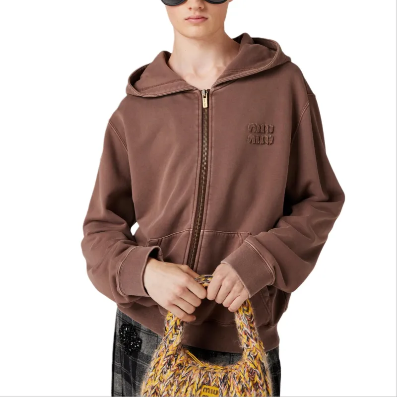MIU MIU FW24 Sweatshirt Women's Cocoa Brown-2