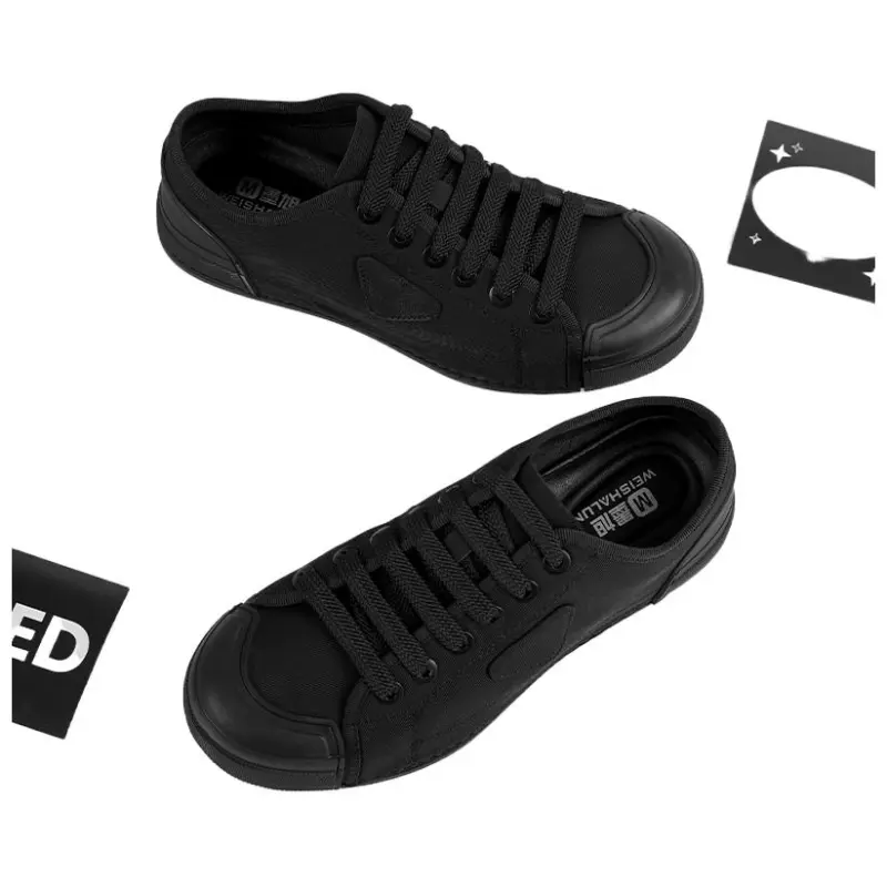 Mo Xu Non slip Lightweight Low Top Skateboard Shoes Men's Black-2