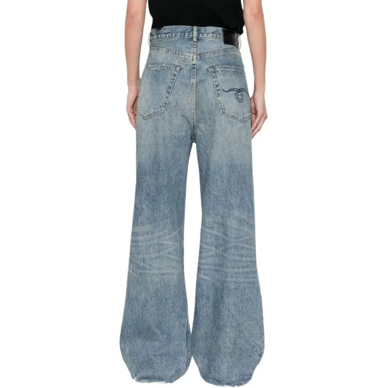 R13 Distressed Wide Leg Jeans-2