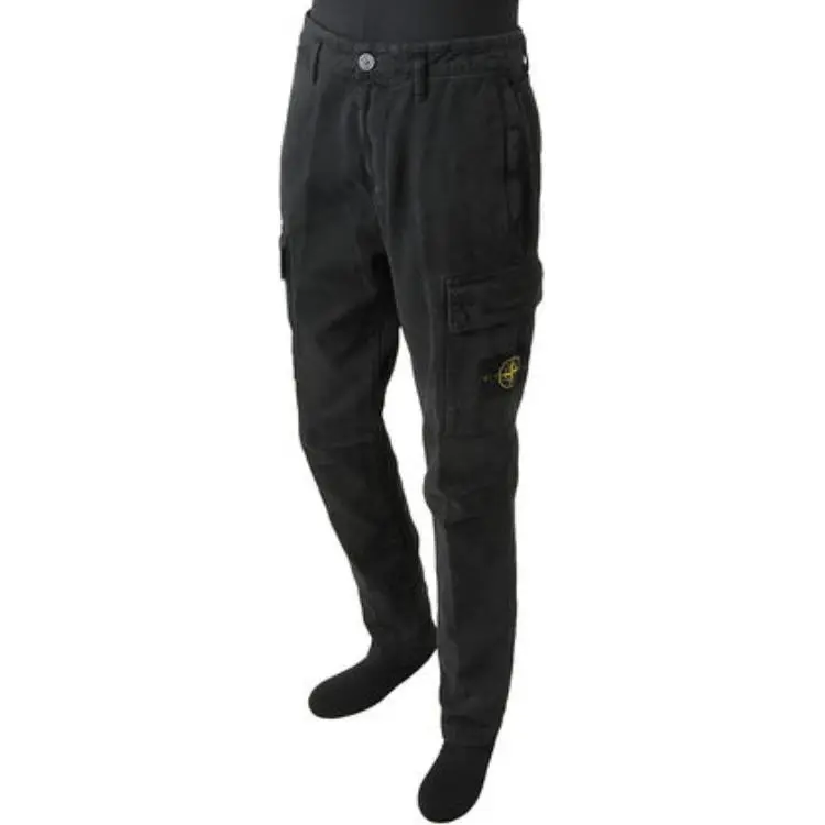 STONE ISLAND Logo Patch Tapered Trousers-3