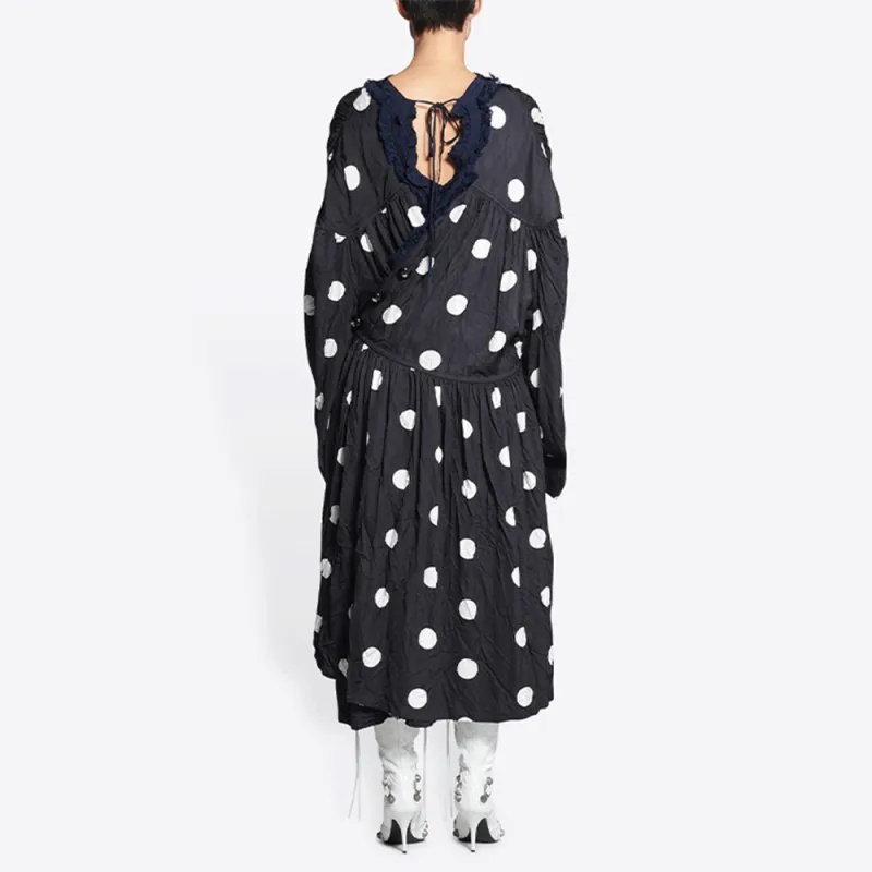 Balenciaga Backwrap Dress 'Black/White'-3