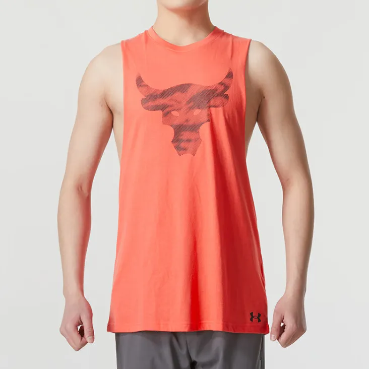 Under Armour Tank Tops Men's Orange Red-4