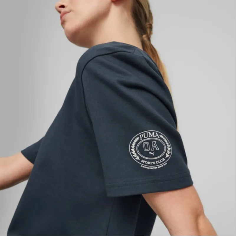 PUMA x OLIVIA Puma X Olivia Amato Drop Shoulder Sleeve T-Shirt Women's Blue-5