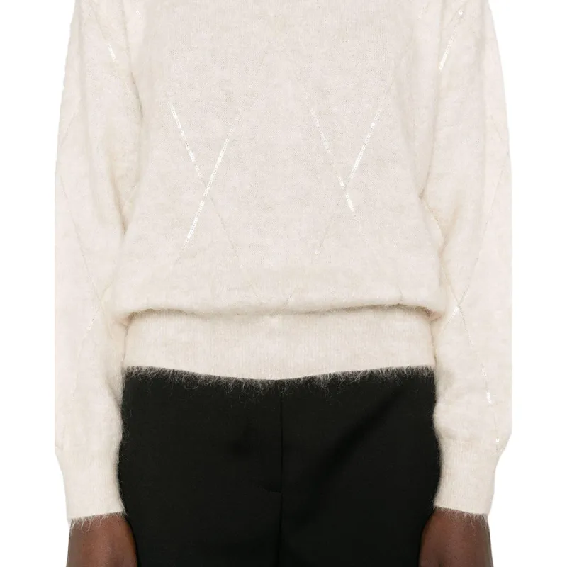 Brunello Cucinelli Sequin Embellished Crewneck Knitted Jumper-4