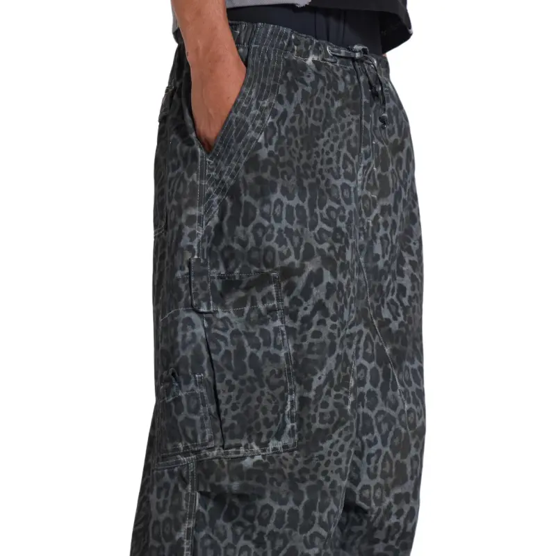 Jaded London Leopard Parachute Pants Casual Pants Men's Charcoal Gray-4