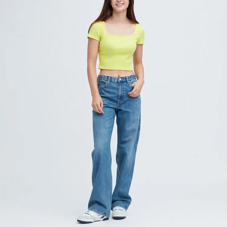 UNIQLO Crop Tops Women's Bright Yellow-1