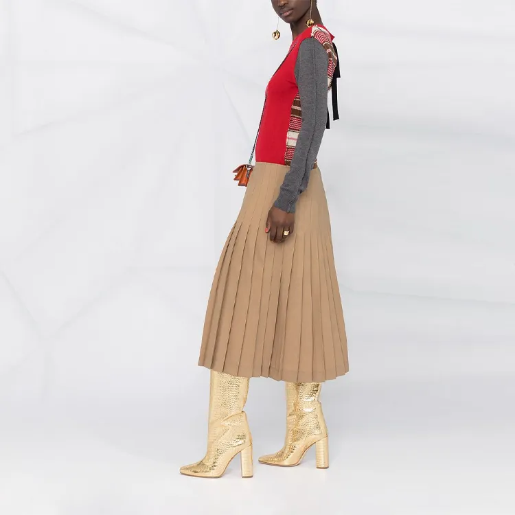MARNI Colour-block Pleated Midi Dress-3