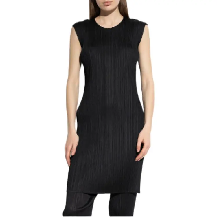 ISSEY MIYAKE Sleeveless Dress Women's Black-3
