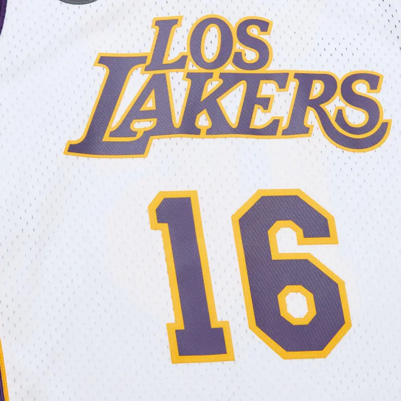 Mitchell & Ness SwingmanPauGasolLosAngelesLakersWhiteLosLaker Basketball Jerseys Unisex White-2