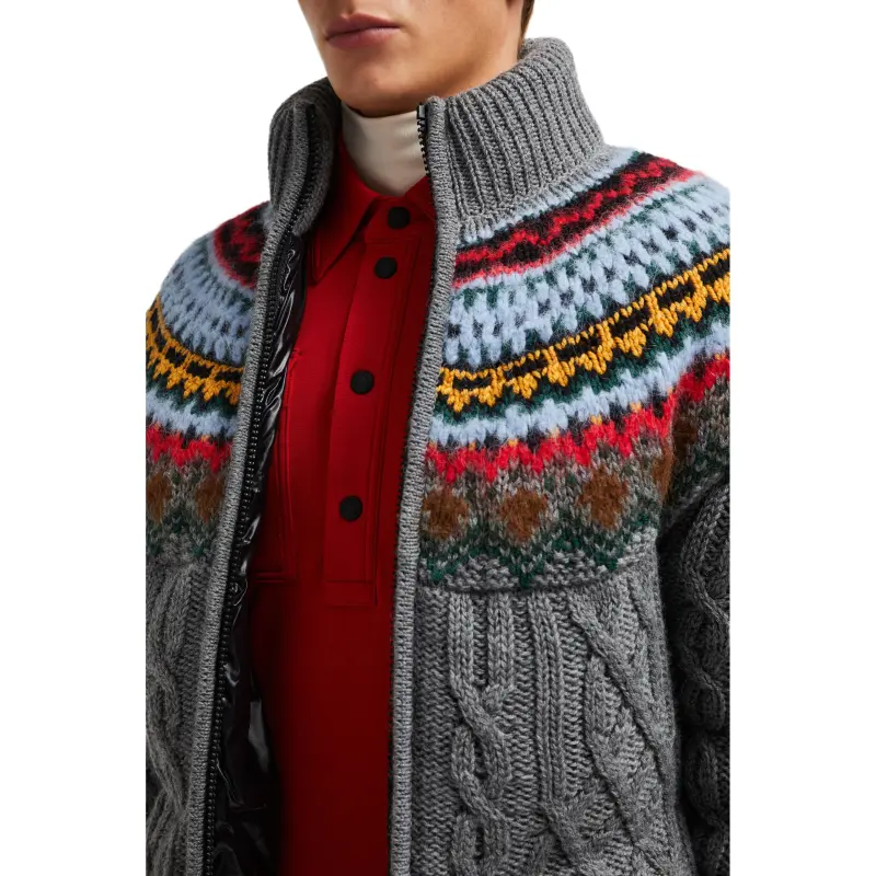 Moncler Grenoble Gerlos Jacquard Zipped Knit Down Jacket-3