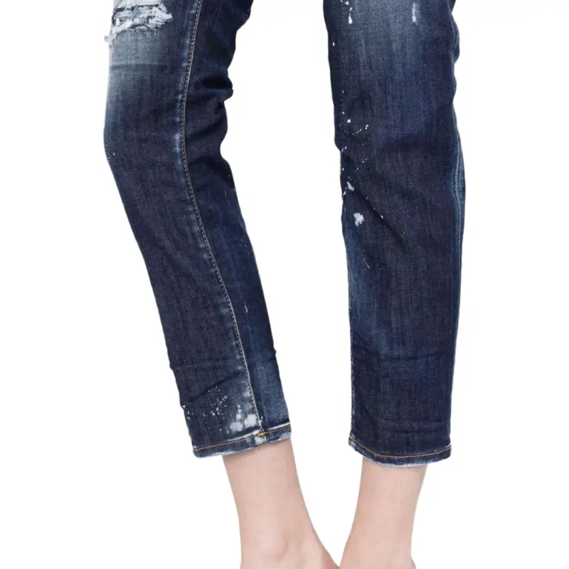 DSQUARED 2 Distressed Paint Splatter Cropped Jeans-6