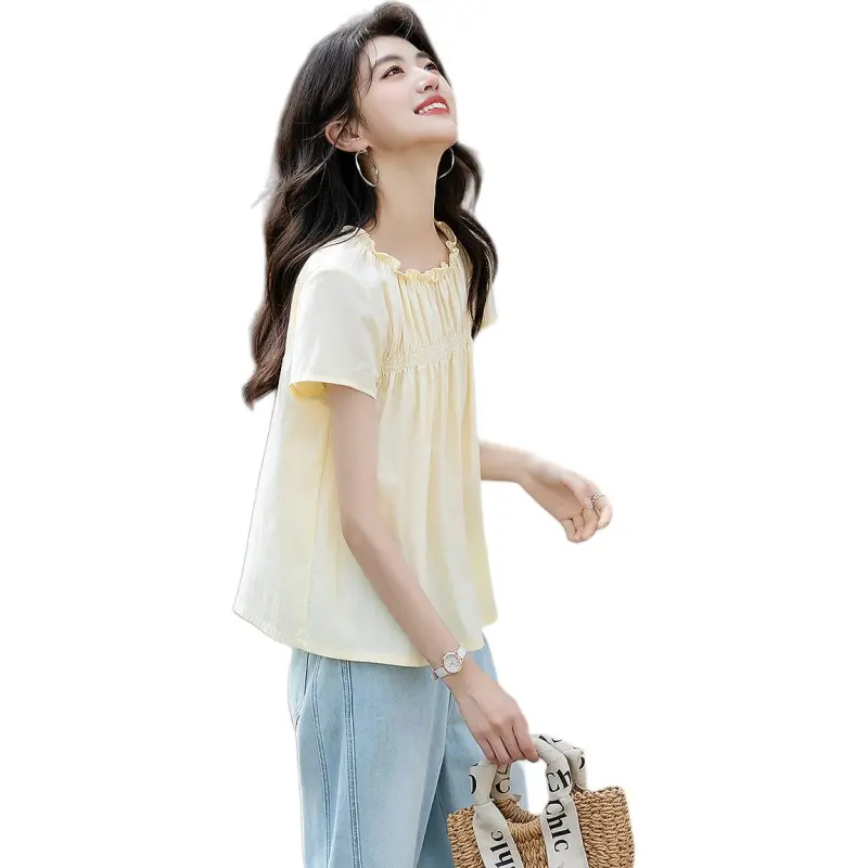 Mu Xiao Xin Shirts Women's Beige-2