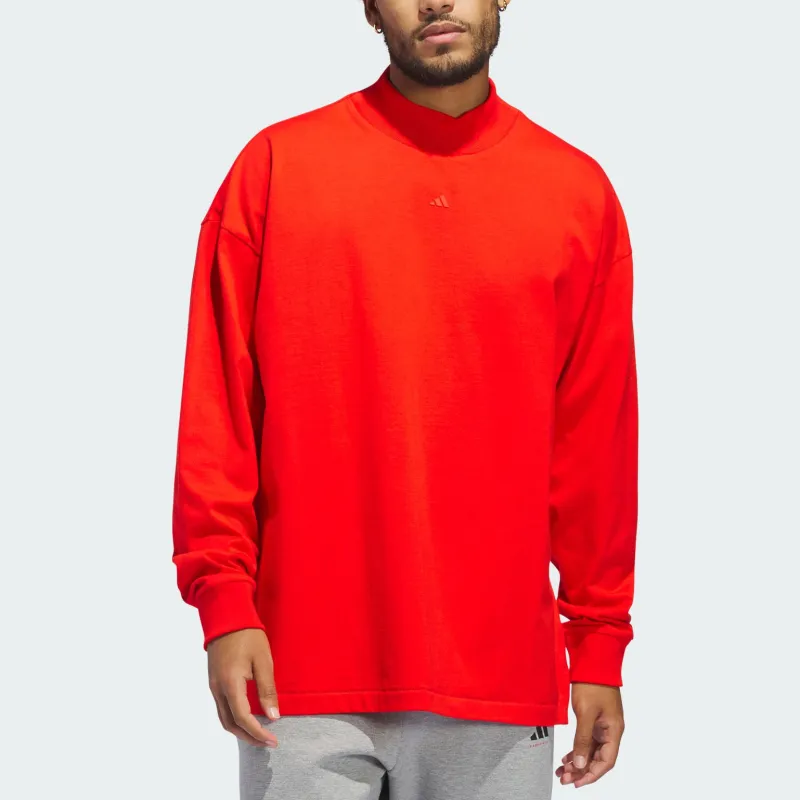 Adidas BASKETBALL FW24 LONG SLEEVE T Shirt Unisex Red-2