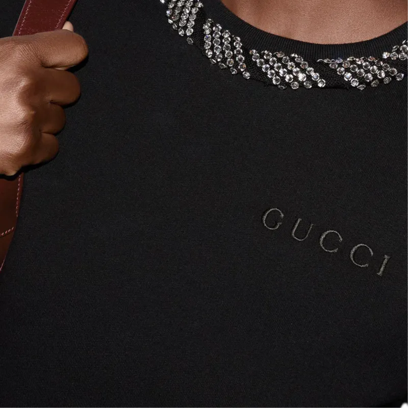 GUCCI Embellished Neck Knitted Jumper-4