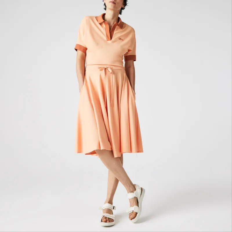 LACOSTE Short Sleeved Dress Women's FQQ/Light Orange-1