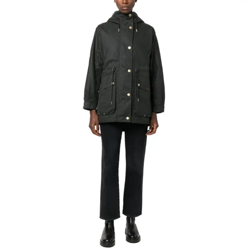 BARBOUR Funnel-Neck Drawstring Long-Sleeved Coat-2