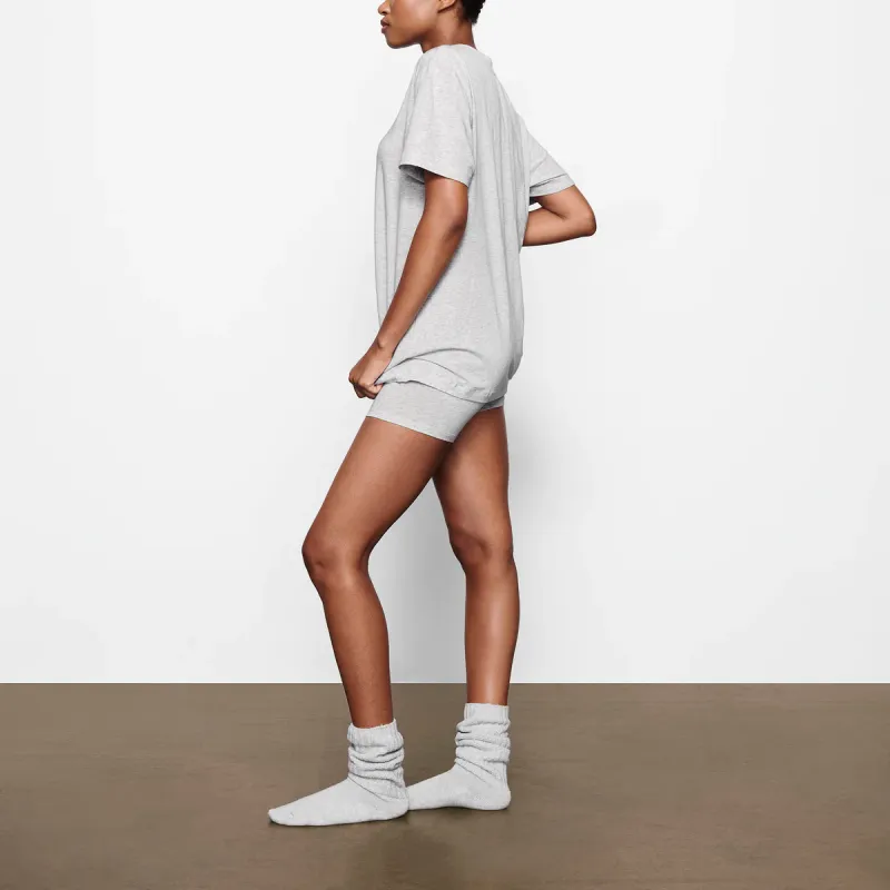 Skims Boyfriend T shirt Light Heather Grey-2